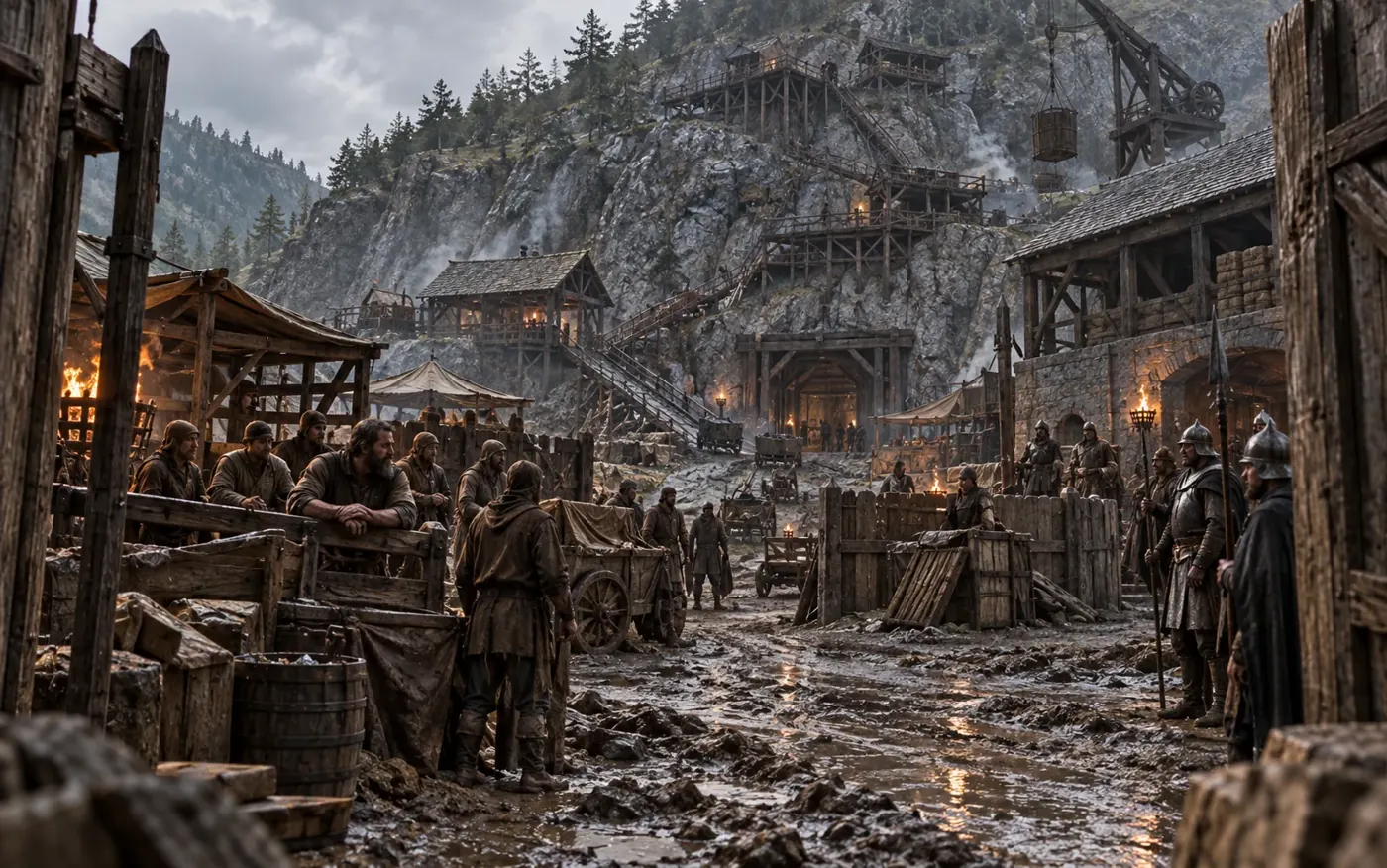Cinematic mountain mine location