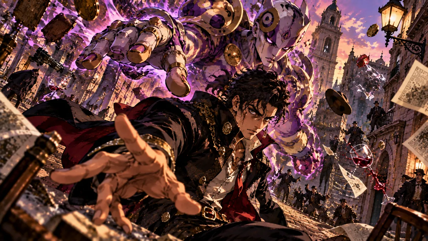 Original anime-inspired artwork for the JoJo 5E campaign
